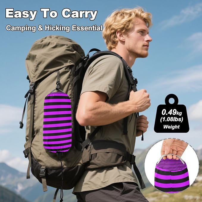 Purple-Black Line 330lb Capacity Camping Hammock with Portabl Carry Bag Tree Hammock for Camping Travel Accessories jamaca para Patio