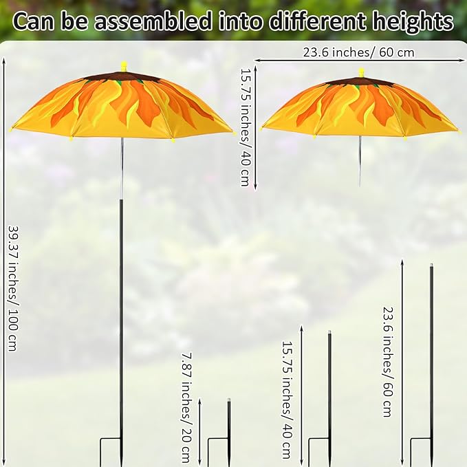 Plant Umbrellas for Outdoor Plants, Large Garden Plant Umbrella Shade Upgraded Adjustable Angle Height for Potted Plants Garden Beds