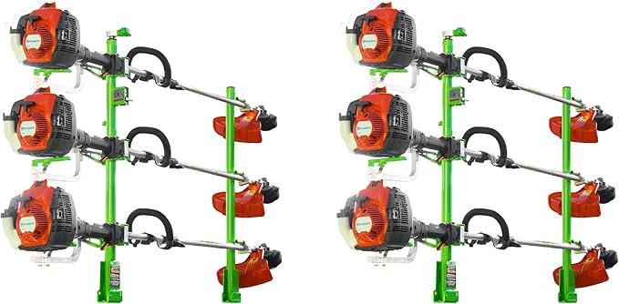 Green Touch Industries XB103 Xtreme Pro 3-Position Line-Trimmer Rack with Aluminum Mounting Blocks and One-Lock System, 2 Pack