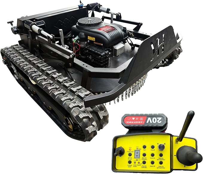 23HP Tracked Remote Control Lawn Mower with 35.5" Wide Deck & 1600W Brushless Motors, 45° Hill Climber for Pasture, Orchard & Yard