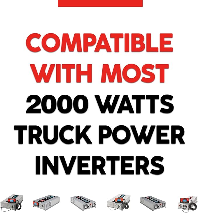 Tundra Heavy Duty Installation Kit for Truck Power Inverters M1500/ S1200/ M2524/ S2524 (24V) | Highest Safety Rating Cables with Short-Circuit & Overload Protection (6ft) (CM1506)