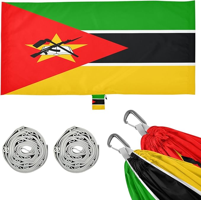 National Flag of Mozambique Hammocks with Portabl Carry Bag Backyard Hammock for Indoor Outdoor Patio
