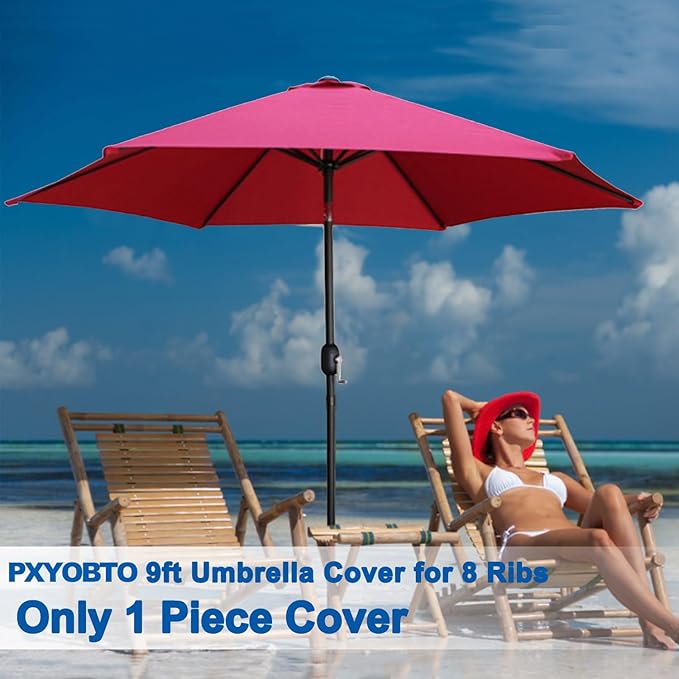 Patio Umbrella 9 ft Replacement Canopy for 8 Rib，Patio Umbrella Replacement Canopy Market Umbrella Top Fit Outdoor Umbrella Canopy（Only the top cover）