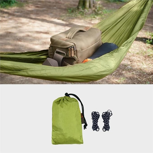 Camping Hammock， Portable Camping Travel Gear Hammock 30kg Load Capacity(Green)