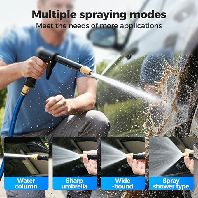 2026 Upgraded High Pressure Sprayer, 4 Mode Jet Nozzle Power Washer with Soap Dispenser and Quick Connectors, Car Wash Water Gun for Patio, Car Washing, Outdoor Cleaning (B)