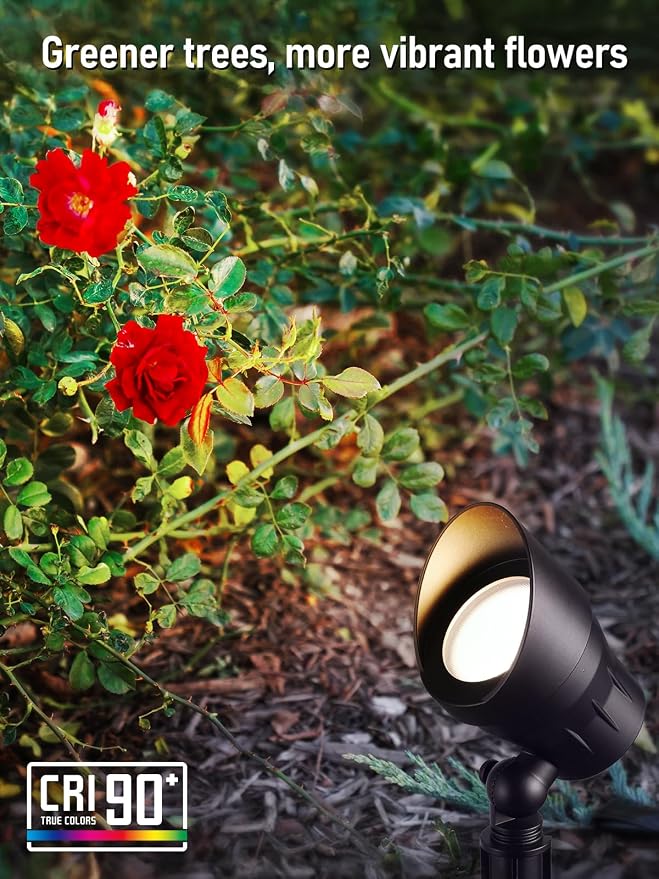 LEONLITE 6-Pack 5CCT 5W 12-24V Low Voltage LED Spotlight Oil Rubbed Bronze | 1800K2700K3000K4000K5000K, Landscape Pathway Lights Outdoor, CRI90, Aluminum Spot Lights for Garden, ETL, IP65 Waterproof
