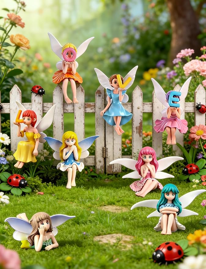 16Pcs Mini Fairy Garden Accessories Outdoor, Fairies for Fairy Garden | Small Fairies Figurines, For Decor Cake
