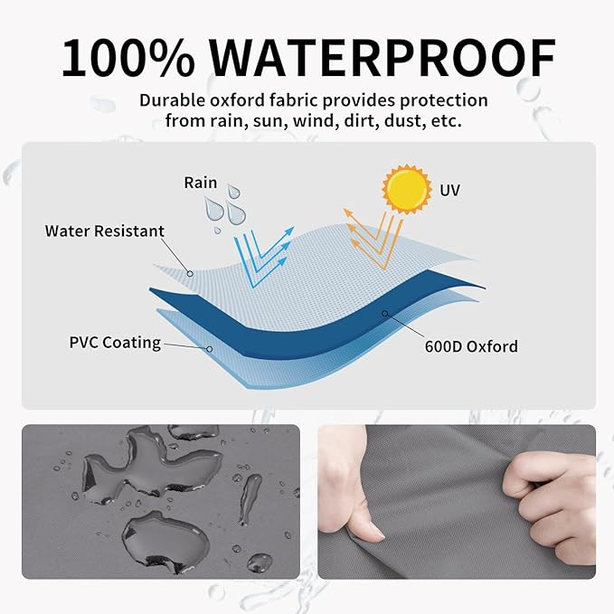 Easy-Going Outdoor Swivel Chair Cover Waterproof, Heavy Duty Patio Chair Cover, Windproof Outdoor Furniture Cover with Air Vent (2 Pack-35Wx37Dx38.5H inch, Gray/Black)