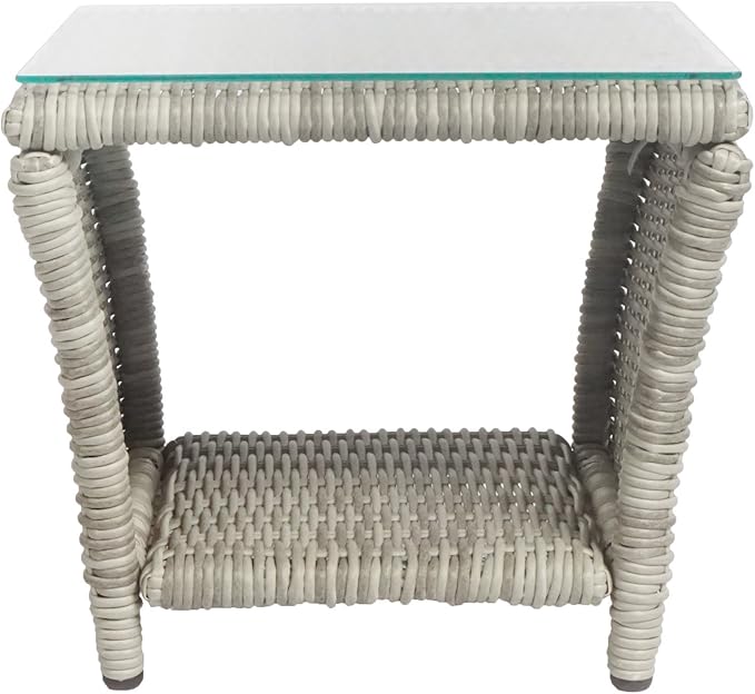 Elle Decor Vallauris Patio Outdoor Furniture Collection, Premium All Weather Wicker, 3 Piece Reclining Set, Gray