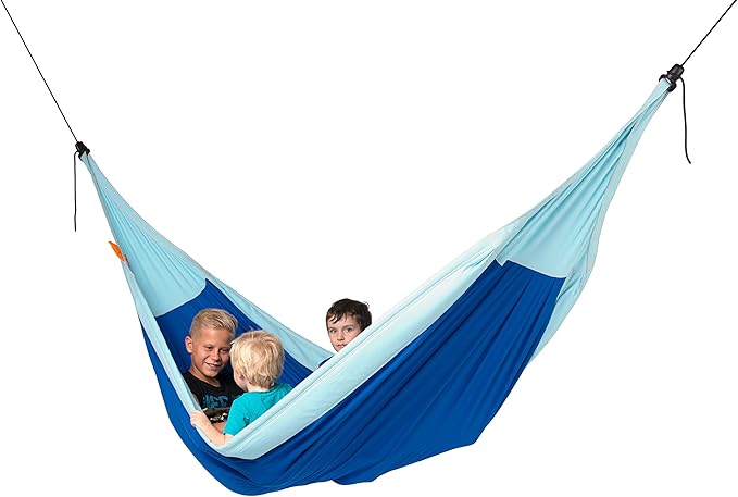 LA SIESTA XXL Moki Hammock for Family & Kids, Indoor/Outdoor Play, Easy-to-Clean Materials, Super Soft Cotton, Ages 3+, Max 355 Lbs, Dolphy