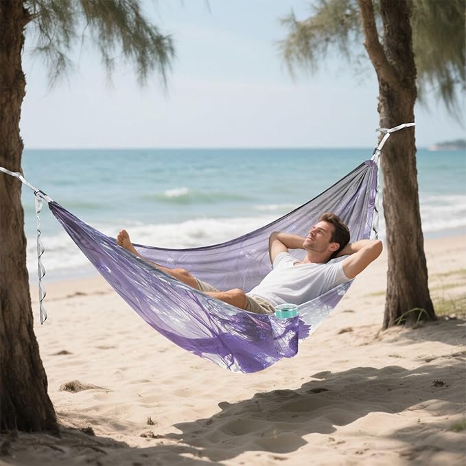 Fairy Game Anime Girl Hammocks Foldable Tree Hammock for Outside Patio Garden