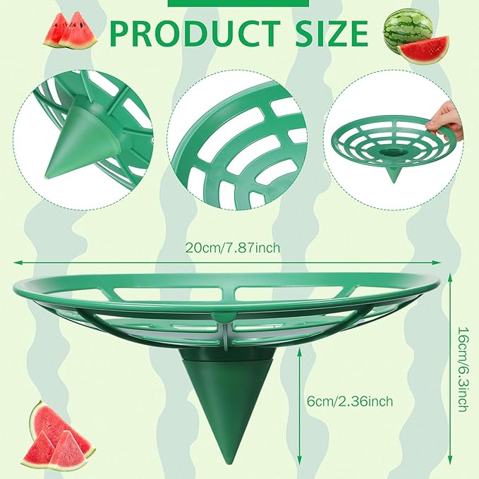 Irenare 20 Pcs Watermelon Net and Reusable Melon Cradles Hammock Watermelon Hammock Net for Garden Pumpkin Support Plant Honeydew Cantaloupes Ground Rot Holds up to 8lbs (Green)