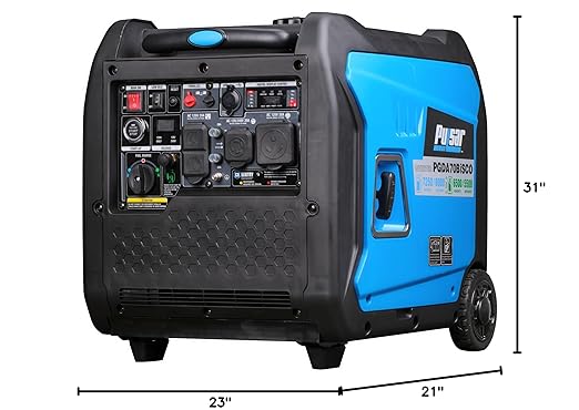 Pulsar 7250W Super Quiet Dual Fuel Remote Start Inverter Generator & Waterproof Polyester Generator Cover Bundle