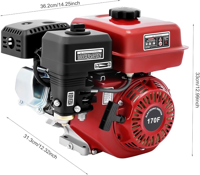 212CC Gas Powered Engine, 3000W 7.5HP Gas Engine Motor 0.95 Gal Small Go Kart Engine for Water Pumps, Lawnmowers, Minibikes 3600Rpm with Nylon Camshaft & Air Filter Pull Start