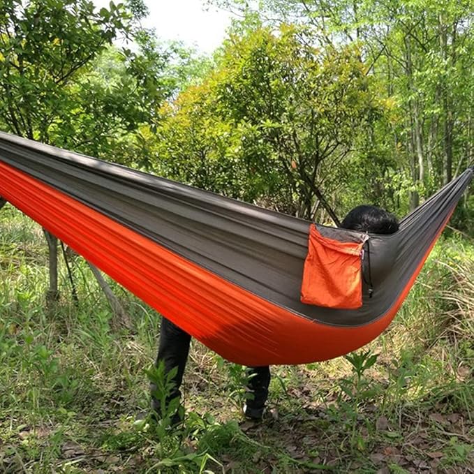 Camping Hammock Bed Camping Hammock Portable Parachute Fabric Garden Outdoor Leisure Sleeping Swing Travel Hanging Bed Hammock Swing (Color : H)