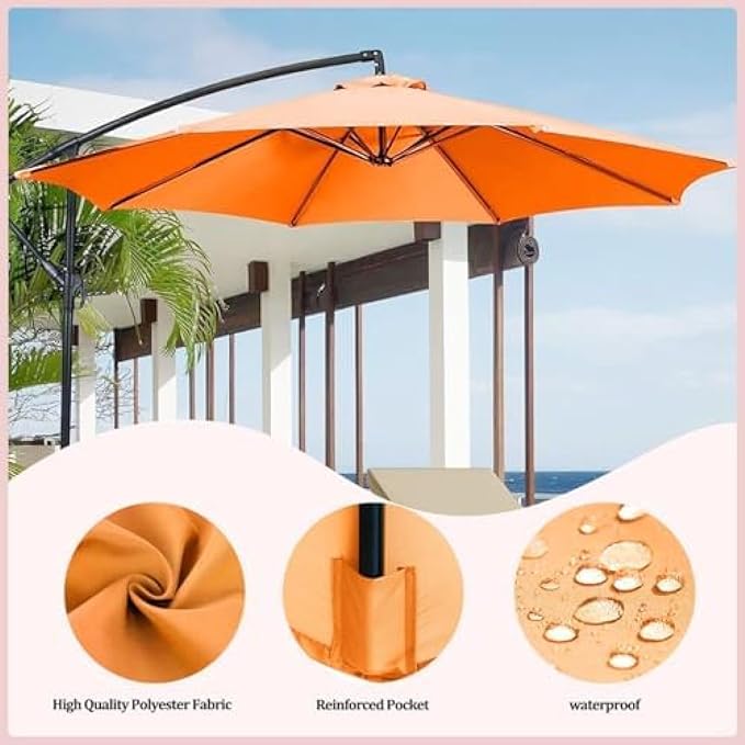 Patio Umbrella Replacement Canopy, 8 Arm Umbrella Replacement Cover, 6.5/7.5/8.2/9/10/11.5/13 Feet, Suitable For Patio