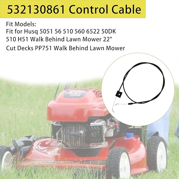 532130861 Control Cable,for Poulan WeedEater Craftman 532851809 532851668 917372910 Lawn Mower Push Mower Cable Parts