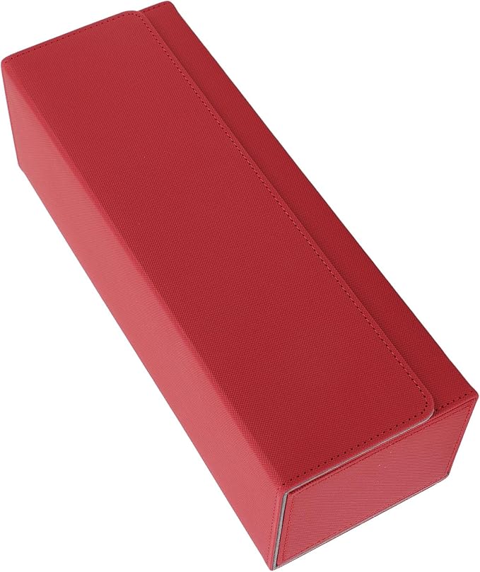 Card Storage Box, PU Leather Magnetic Closure Deck for 400+ Cards with Felt Lining, Elegant Design for Game Tarot Cards Storage (Red)