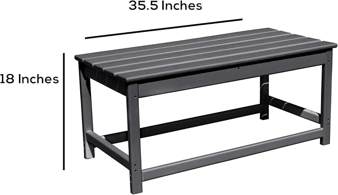 HDPE Laguna Outdoor Poly Adirondack Coffee Table, Dark Brown
