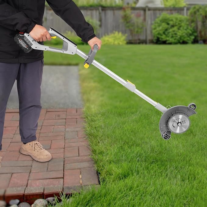 Cordless Grass Trimmer/Edger, 10,000Rpm Battery Powered Grass Trimmer, 42.13-59.84In Adjustable Length Mini Mower for Lawn Care and Yard Work (1 Battery & Charger Included)