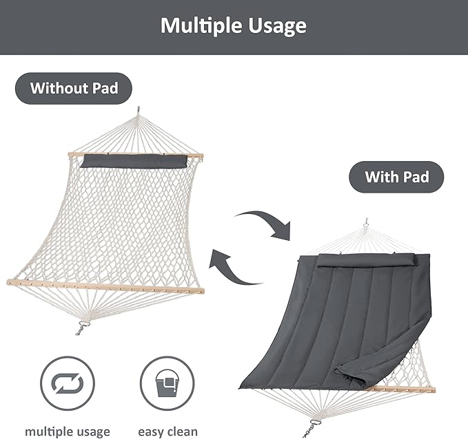 SUNCREAT Double Hammocks with Stand, Heavy Duty 2 Person Hammocks with Stand