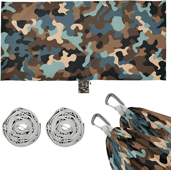 Camouflage Brown Blue 330lb Capacity Outdoor Hammock Tree Hammock for Outside Patio Backyard Poolside hamacas para Deck