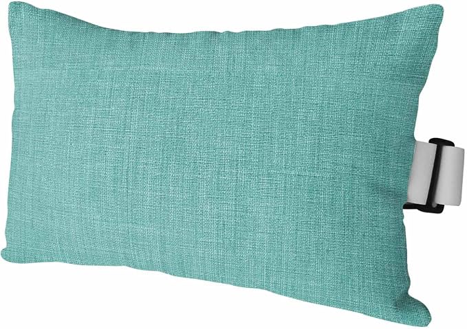 Teal Outdoor Lumbar Pillow 11x16 Inch, Farmhouse Burlap Solid Green Color Modern Linen Texture Waterproof Throw Pillow Covers with Insert, Decorative Chair Cushions for Patio Garden Recliner