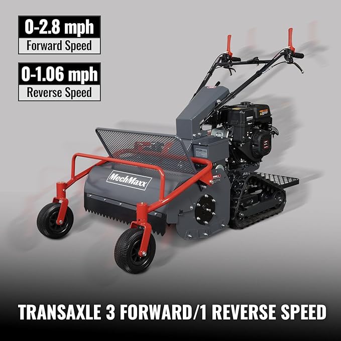 MechMaxx 27" Walk Behind Flail Mower, 10HP 302cc, Self-Propelled, Tracked, Electric Start, SFM27T