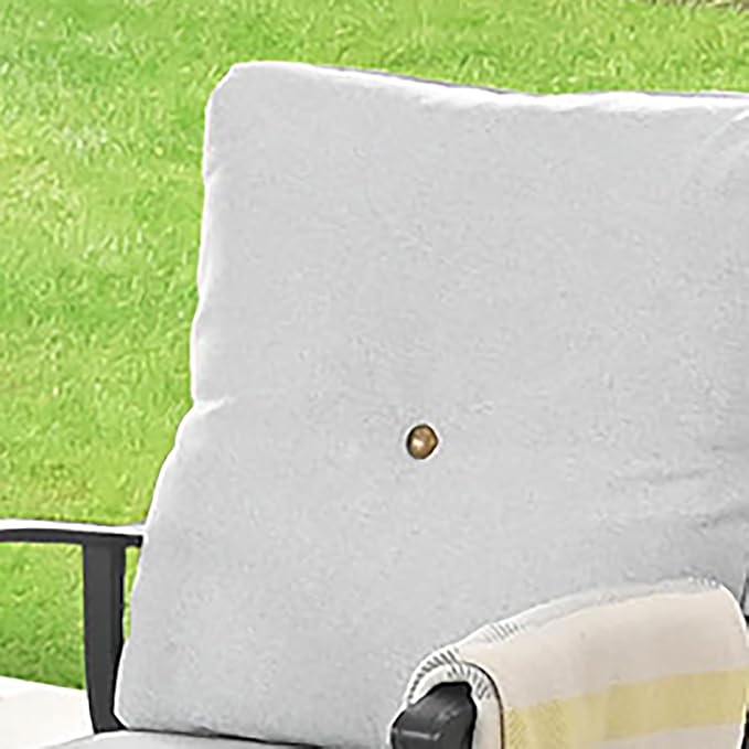 5Pcs Outdoor Patio Furniture Sets Beige Patio Conversation Set Metal Frame Porch Rocking Furniture Sets with Thick Seat/Back Cushions