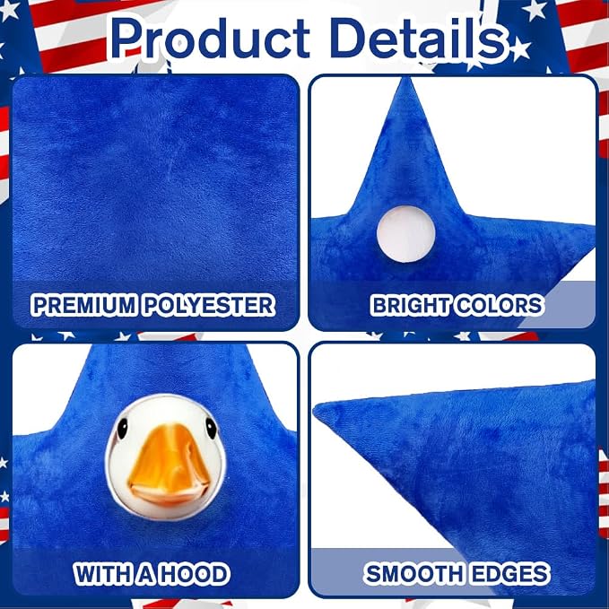 4th of July Patriotic Porch Goose Outfits for 23" Lawn Statue Independence Day Star Goose Costume for Garden Patio USA 250th Anniversary Decoration (Blue Star)