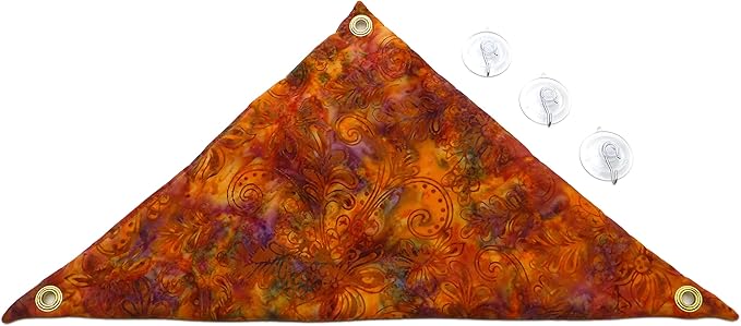 Hammock for Bearded Dragons, Orange Red Lavendar Batik Fabric with Suction Cup Hooks