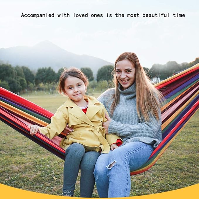 Camping Hammock, Hammock Outdoor Camping Rope Canvas Hanging Chair Indoor Dormitory Single Swing Bedroom Hammock Portable Outdoor Travel Camping Equipment(Rojo)