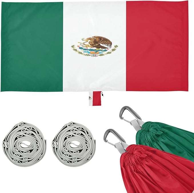 National Flag of Mexico Hammocks with Portabl Carry Bag Backyard Hammock for Indoor Outdoor Patio