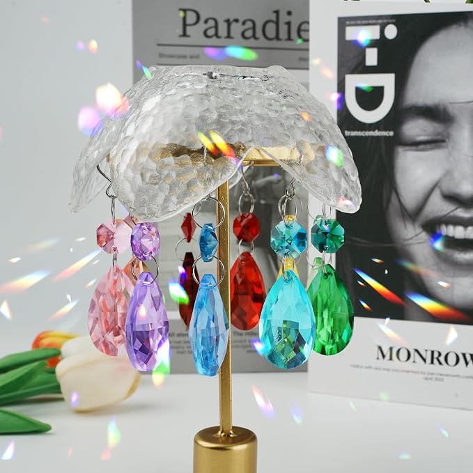 10pcs Crystal Sun Catcher Hanging Prisms Pendants for Windows & Lamps Decor | Crystal Sun Catcher, 38mm Hanging Crystal, Chandelier Parts, Prism Pendants with Hook, Crystal Christmas Ornaments Home Decor