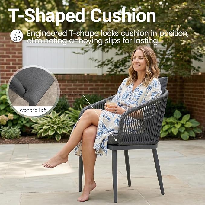 11-Piece Patio Dining Table Sets, Woven Wicker Dining Set with Rectangular Aluminum Table and Dining Chairs Modern Outdoor Dining Furniture Set for Outdoors and Indoors