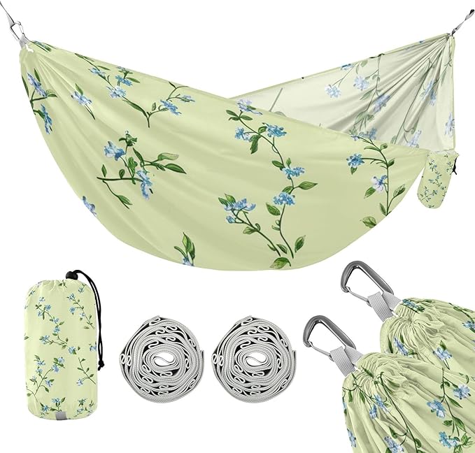 Turquoise Vintage Flowers 330lb Capacity Hammocks for Camping with Hanging Rope Hanging Hammock for Indoor Outdoor Patio capas para la Lluvia