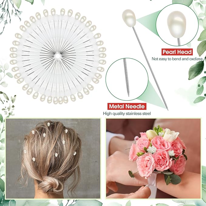 WILLBOND Gifts for Mom Women,121 Pcs Floral Arrangement Tool Kit, Rose Thorn Remover Pruner Trimmer Gloves 22/26 Gauge Paddle Tie Stem Pearl Corsage Pin Pruning Shears, Florist Tool(Green)