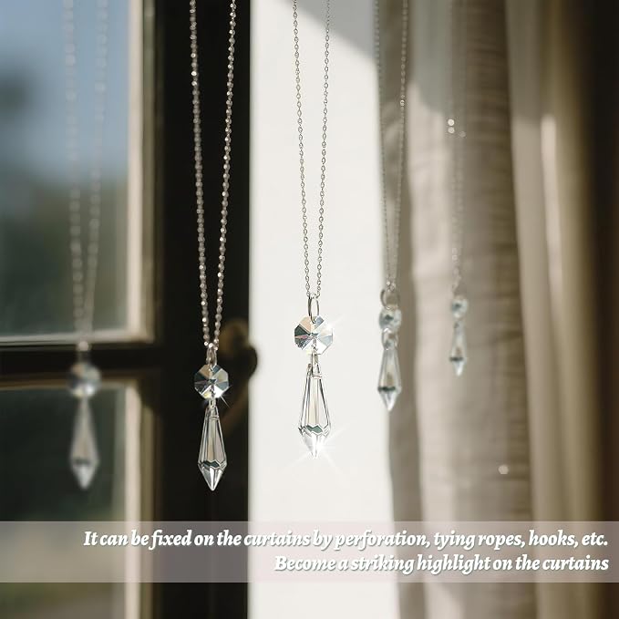 50PCS Premium Clear Crystal Teardrop Prism 2.4" -Crystal Glass Baroque Chandelier Pendant Drop Loose Beads Suncatcher for Holiday Party/Home/Window Decoration/Chandelier Replacement Parts