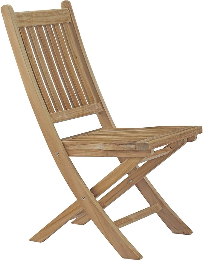 Modway EEI-3204-NAT-SET Marina Premium Grade A Teak Wood 9-Piece Outdoor Patio Dining Furniture Set, Eight Folding Side Chair/One Table, Natural