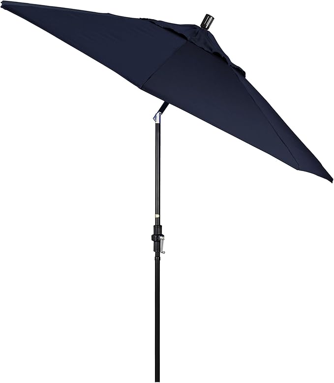 California Umbrella 9' Round Crank Lift, Collar Tilt, Aluminum Pole, Fiberglass Rib Patio Umbrella,