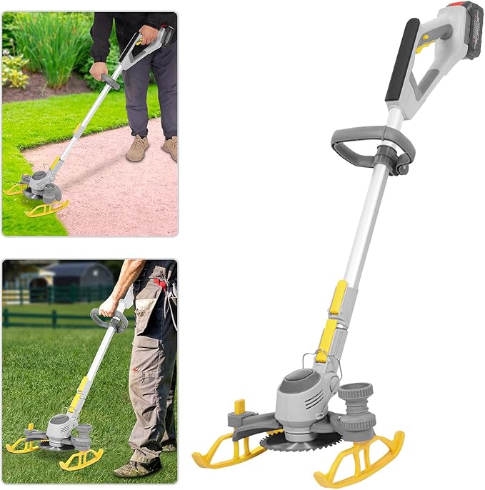 Electric Weed Trimmer Rechargeable 3 in 1,Cordless Grass Trimmer & Edger 600W 10000RPM with 4.0Ah Battery,Adjustable 42-60in Pole & 3 Blades for Lawn/Yard/Orchard
