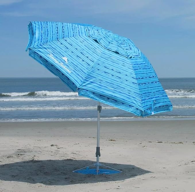T0MMY BAHAMA 8 ft Beach Umbrella with wind vent and sand anchor