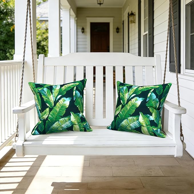 LVTXIII Outdoor Throw Pillows, Decorative Throw Pillows with Inserts, 20"x20" Square Pillows for Bed, Couch, Sofa and Patio Furniture, Set of 2, Hanalei Lagoon