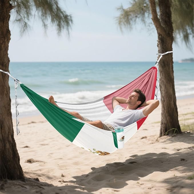 National Flag of Mexico Hammocks with Portabl Carry Bag Backyard Hammock for Indoor Outdoor Patio