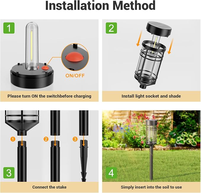 Amzarp 8 Pack Solar Garden Lights, Bright LED Solar Pathway Lights Outdoor IP65 Waterproof Rugged Shatterproof Auto On/Off for Landscape Garden Yard Walkway Driveway Lawn Lighting (6500K Cool White)