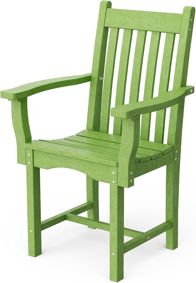 Wildridge Classic 7-Piece 44"x84" Dining Set, Lime Green - Outdoor Weather Resistant Recycled Plastic Furniture for Patio