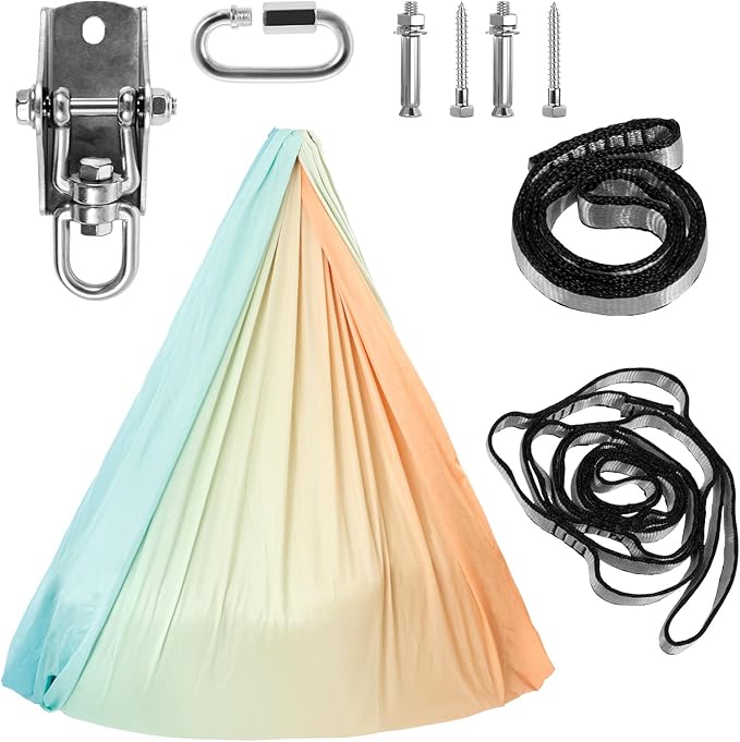 Sensory Swing, Double Layer Kids Sensory Swing Holds up to 200lbs, Comfortable Indoor Sensory Swing, Stretch Resistant Swing Hammock for Children Adults Indoor Outdoor Use
