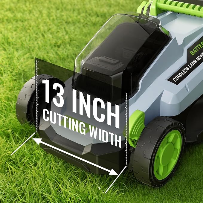 40V Cordless Lawn Mower, 13" Walk Behind Electric 4.0 Ah Battery Powered Lawnmower, Mulching&Bagging Mode, Brushless Motor, 5 Adjustable Cutting Heights, for Garden/Patio/Yard/Lawn