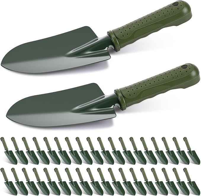 Yaocom 36 Pcs Garden Shovel Trowel Gardening Hand Tools Small Hand Shovels for Digging Metal Trowel Spade with Plastic Handle Anti Slippery for Lawn Yard Home Farm Planting
