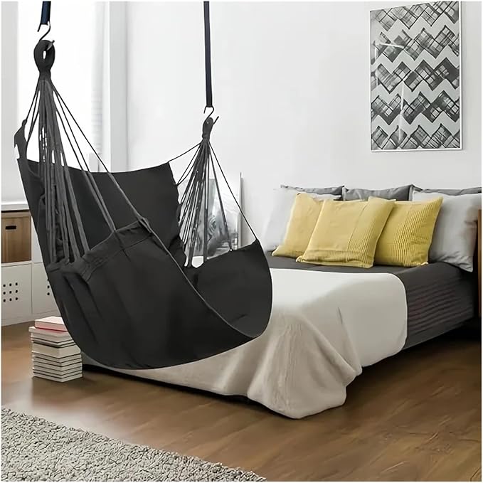 Compatible for 1pc Leisure Fabric Hammock Chair Outdoor Swing Dormitory Anti Rollover(K)